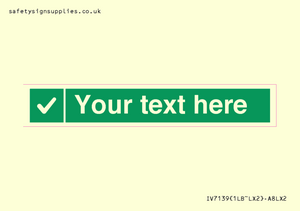 Custom green background, green square with tick sign